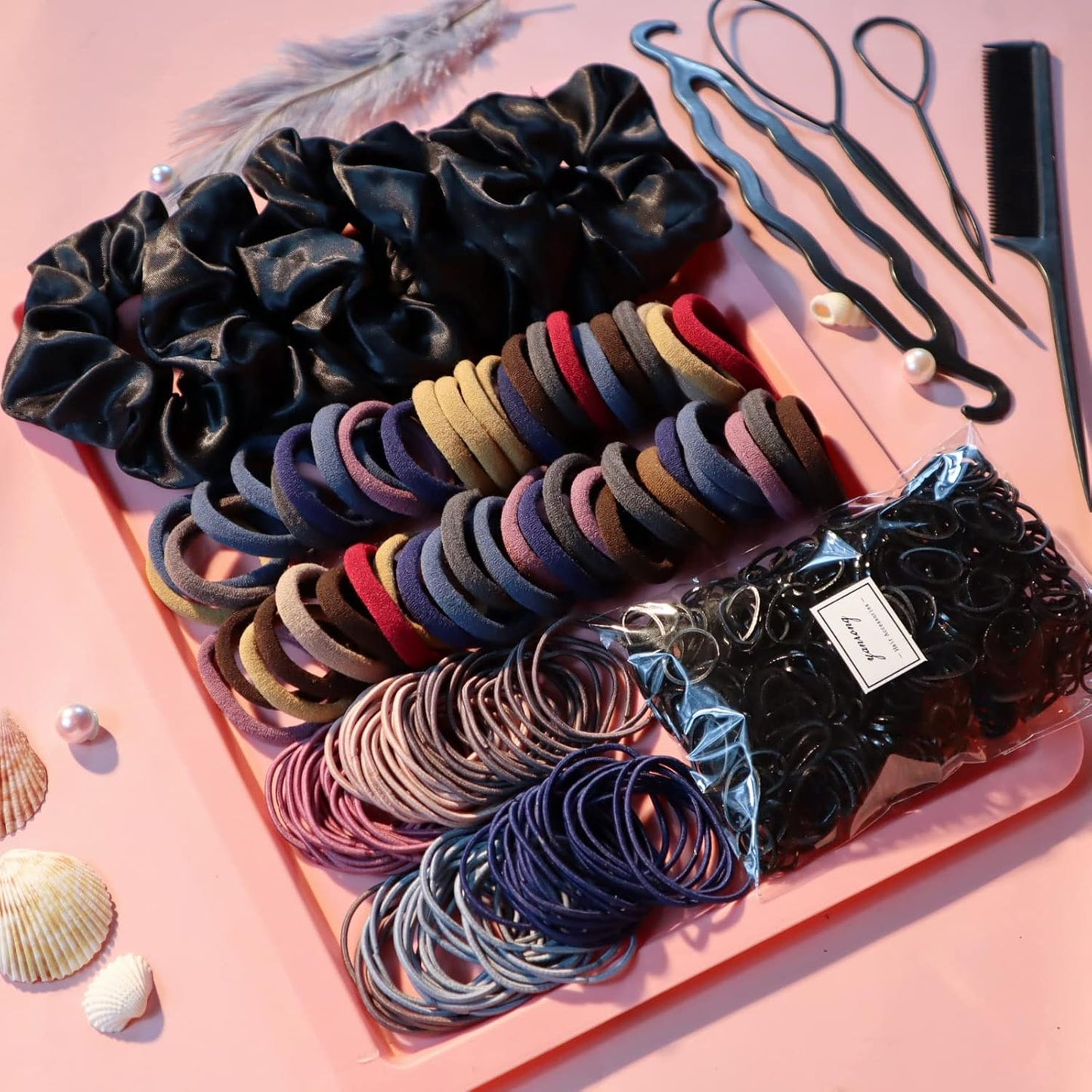 755-Piece Seamless Hair Accessories Set for Thick, Curly Hair by YANRONG