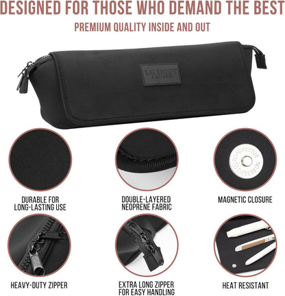 Compact Heat-Resistant Travel Bag: Holds Flat Irons, Curling Irons, & Accessories