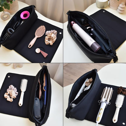 Compact Heat-Resistant Travel Bag: Holds Flat Irons, Curling Irons, & Accessories